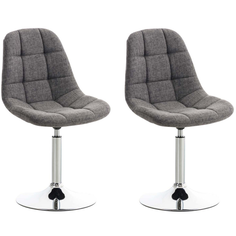 Lot de 2 chaises Emil tissu gris clair