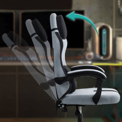 Fauteuil de bureau Miltona en tissu gris/noir