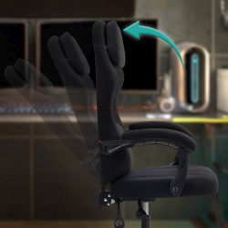 Fauteuil de bureau Miltona en tissu noir/noir