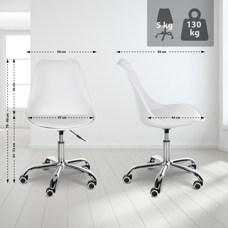 Tabouret de travail Laflin blanc