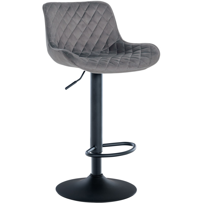 Tabouret de bar Minosa velours gris foncé