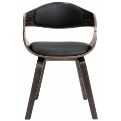 Lot de 2 chaises Kingston simili cuir noir/gris