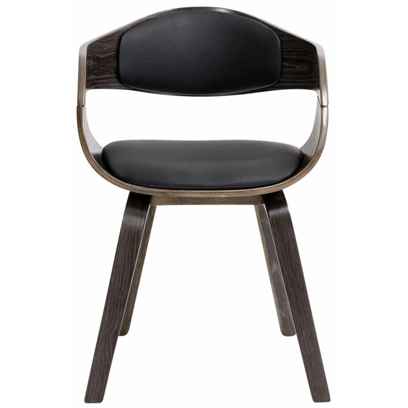 Lot de 2 chaises Kingston simili cuir noir/gris