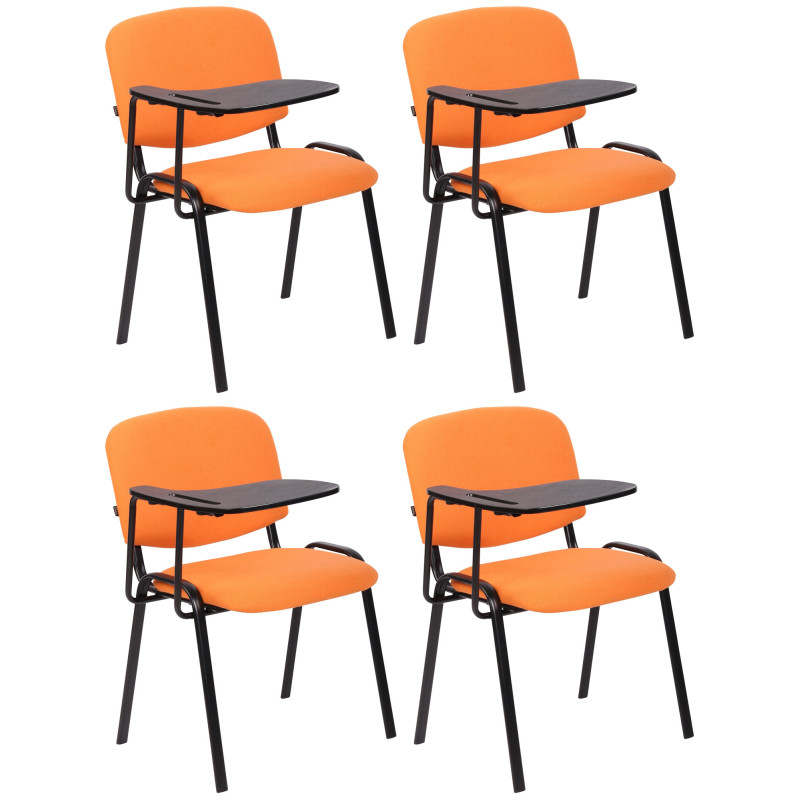 Lot de 4 chaises Ken avec table pliante en tissu orange