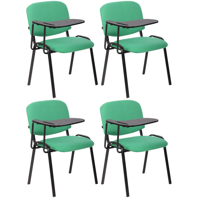 Set di 4 sedie Ken in tessuto con tavolo pieghevole verde