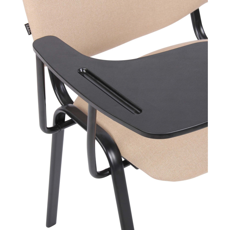 Set di 4 sedie Ken in tessuto con tavolo pieghevole crema