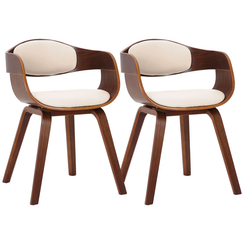 Lot de 2 chaises Kingston simili cuir noix/crème