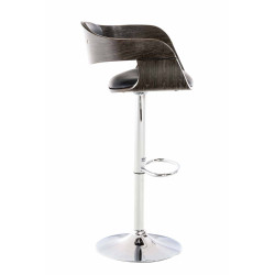 Lot de 2 tabourets de bar Kingston C en simili cuir noir/gris