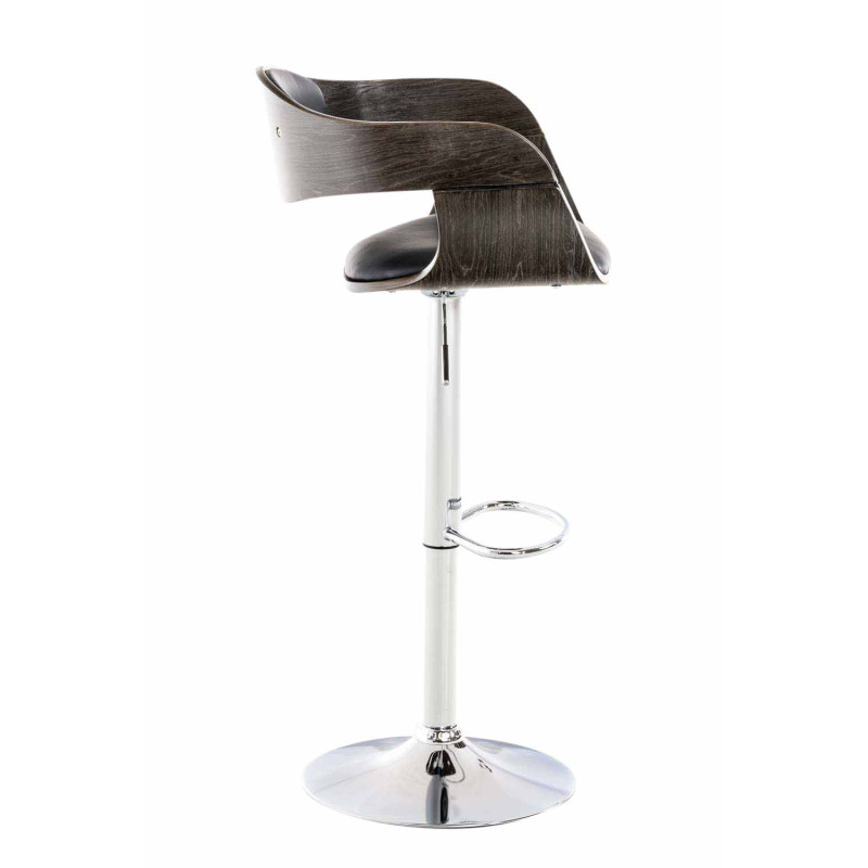 Lot de 2 tabourets de bar Kingston C en simili cuir noir/gris