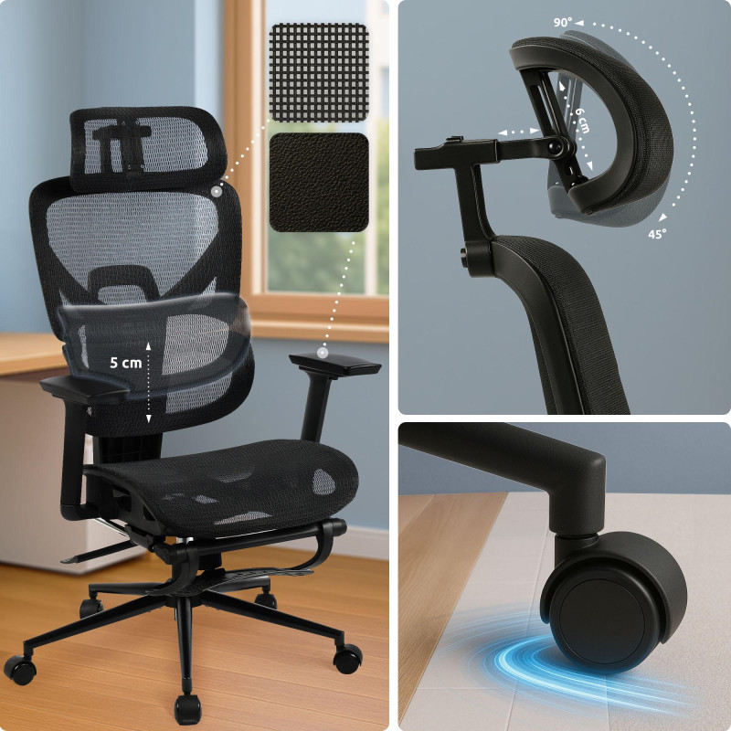 Fauteuil de bureau Beresford noire