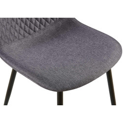 Lot de 4 chaises Giverny tissu gris foncé