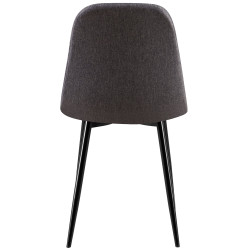Lot de 4 chaises Giverny tissu gris foncé