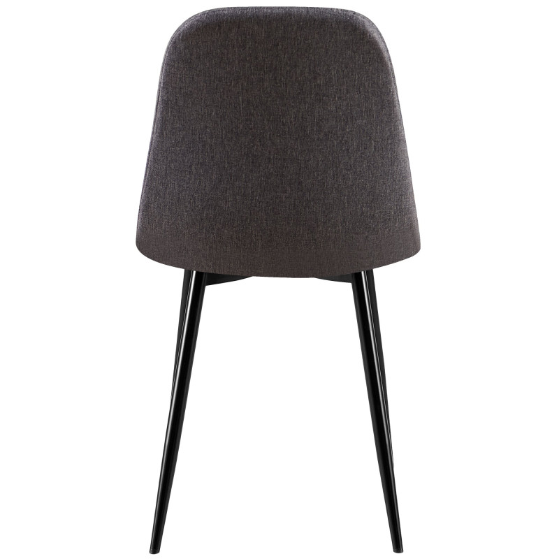 Lot de 4 chaises Giverny tissu gris foncé