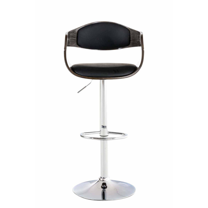 Lot de 2 tabourets de bar Kingston C en simili cuir noir/gris