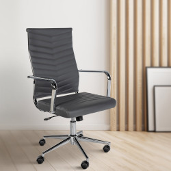 Chaise de bureau Canby, similicuir gris