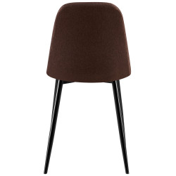 Lot de 4 chaises Giverny tissu brun