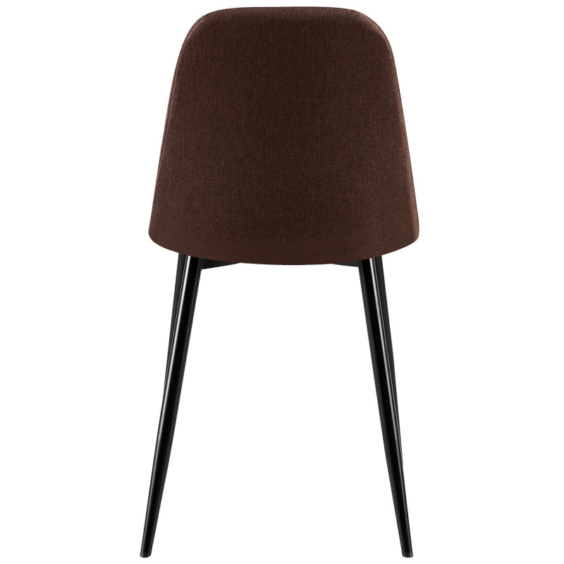 Lot de 4 chaises Giverny tissu brun