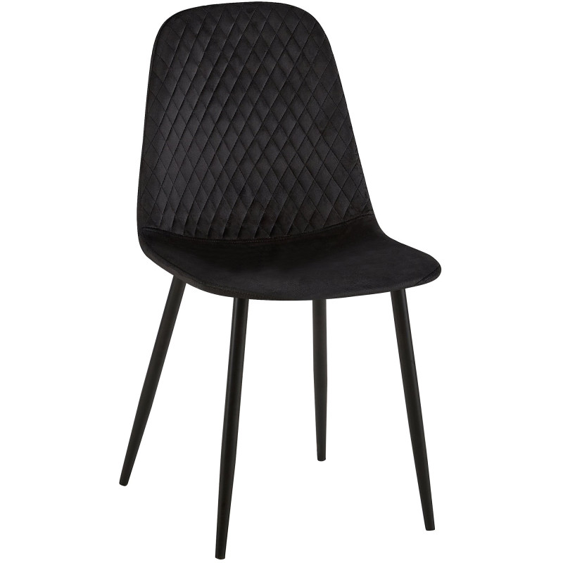 Suite de 4 chaises Giverny en velours noir