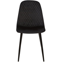 Suite de 4 chaises Giverny en velours noir