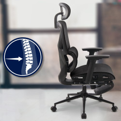 Fauteuil de bureau Reston noir/noir