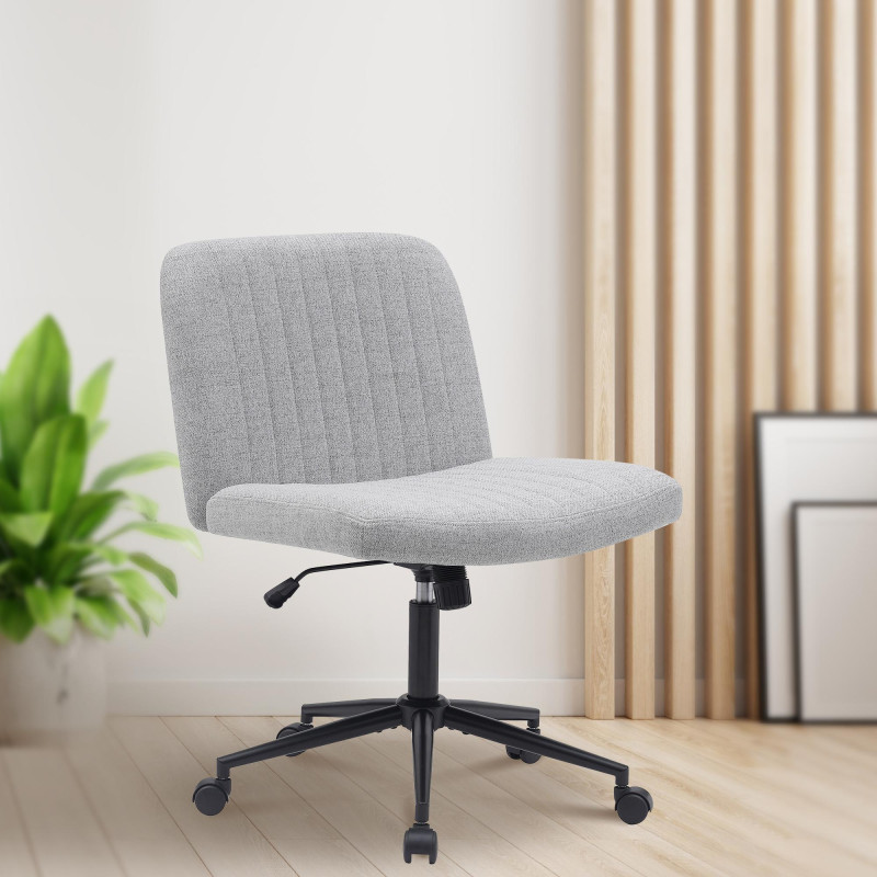 Fauteuil de bureau Kingman en tissu gris clair