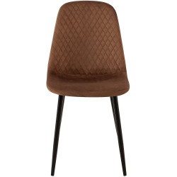 Suite de 4 chaises Giverny en velours brun
