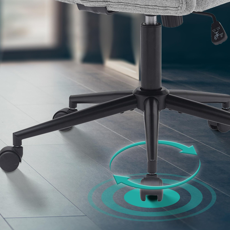 Fauteuil de bureau Kingman en tissu gris clair