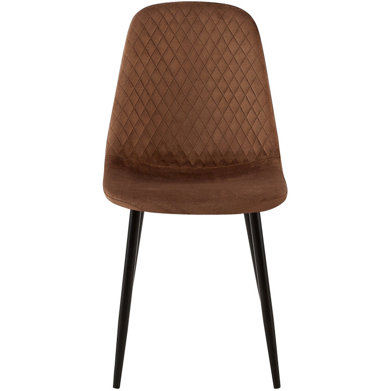 Suite de 4 chaises Giverny en velours brun
