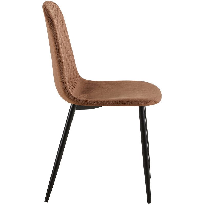Suite de 4 chaises Giverny en velours brun