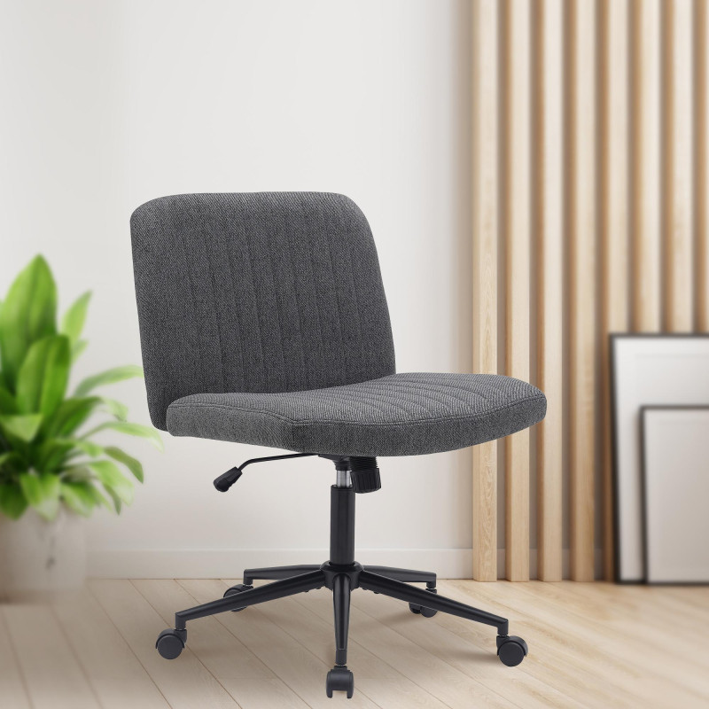 Chaise de bureau Kingman, tissu gris foncé