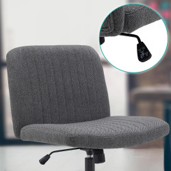 Fauteuil de bureau Kingman en tissu gris foncé