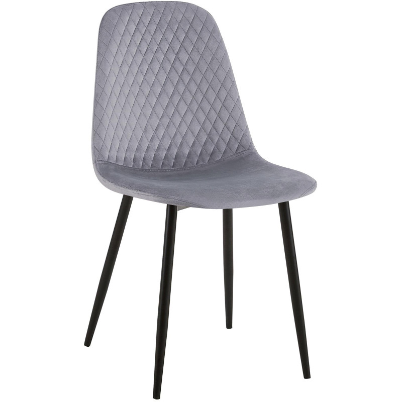 Suite de 4 chaises Giverny en velours gris