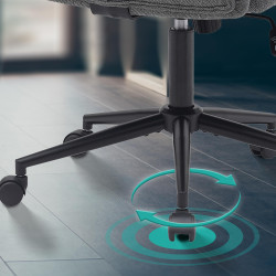 Chaise de bureau Kingman, tissu gris foncé