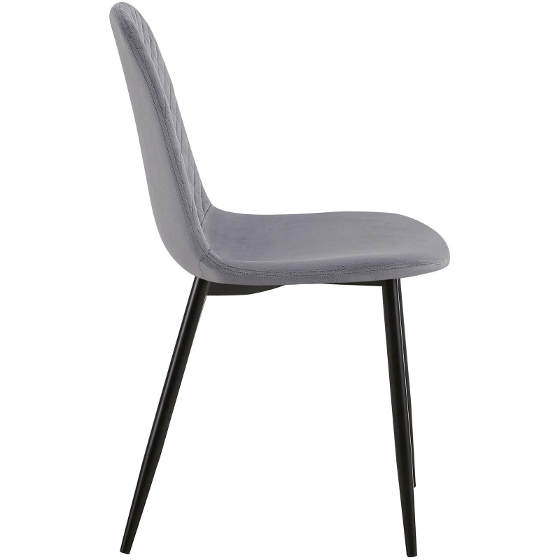Suite de 4 chaises Giverny en velours gris