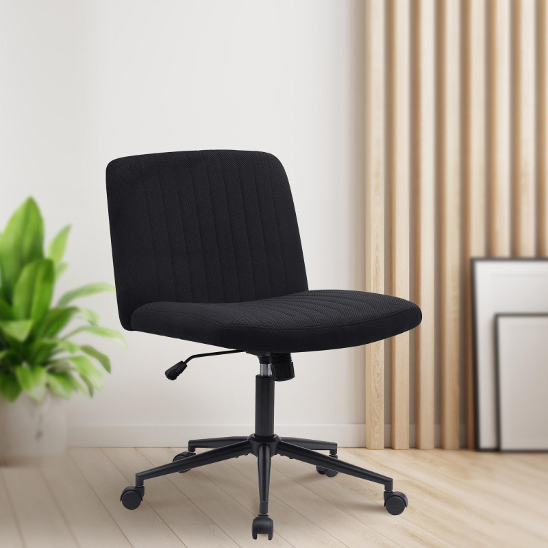 Chaise de bureau Kingman, tissu, noire