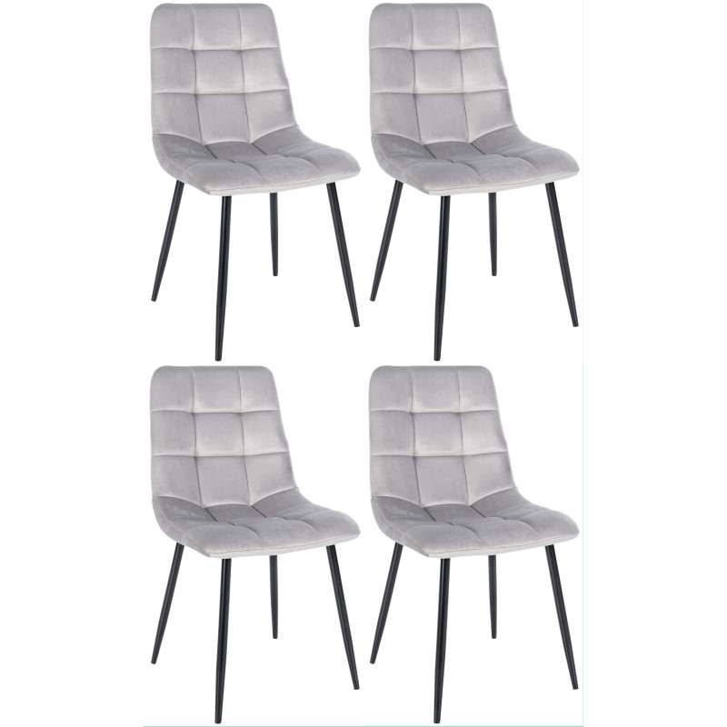 Lot de 4 chaises de salle à manger Antibes gris