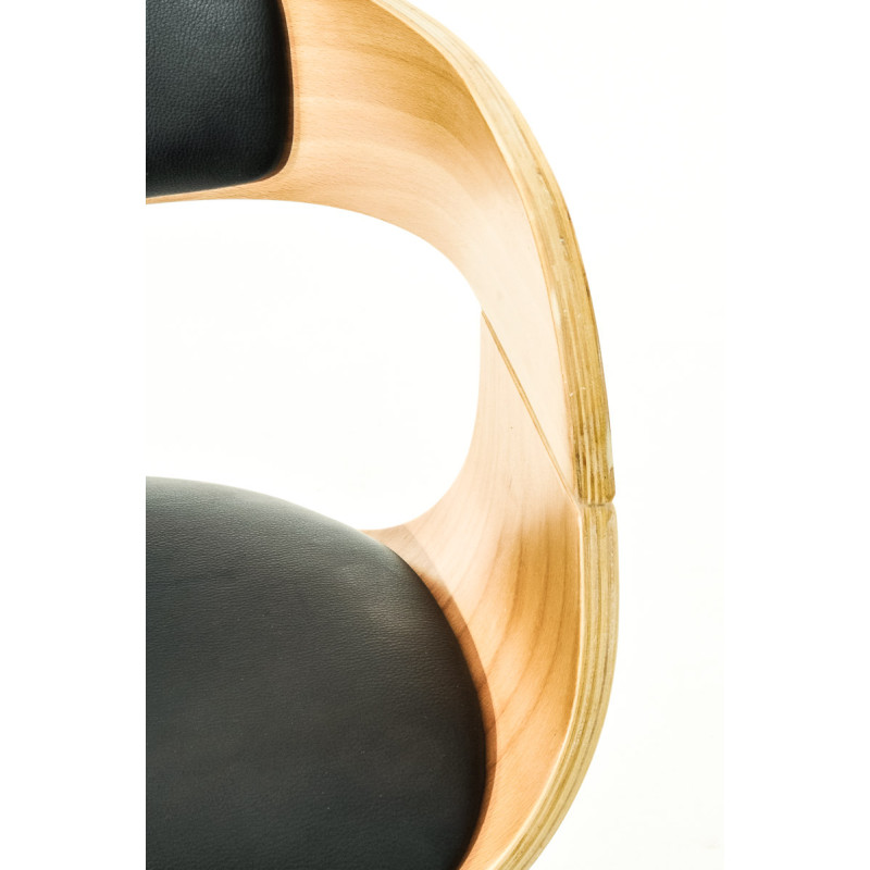 Lot de 2 tabourets de bar Kingston C en simili cuir naturel/noir