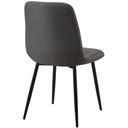 Lot de 4 chaises Dijon tissu gris foncé