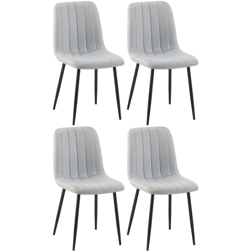 Lot de 4 chaises Dijon tissu gris