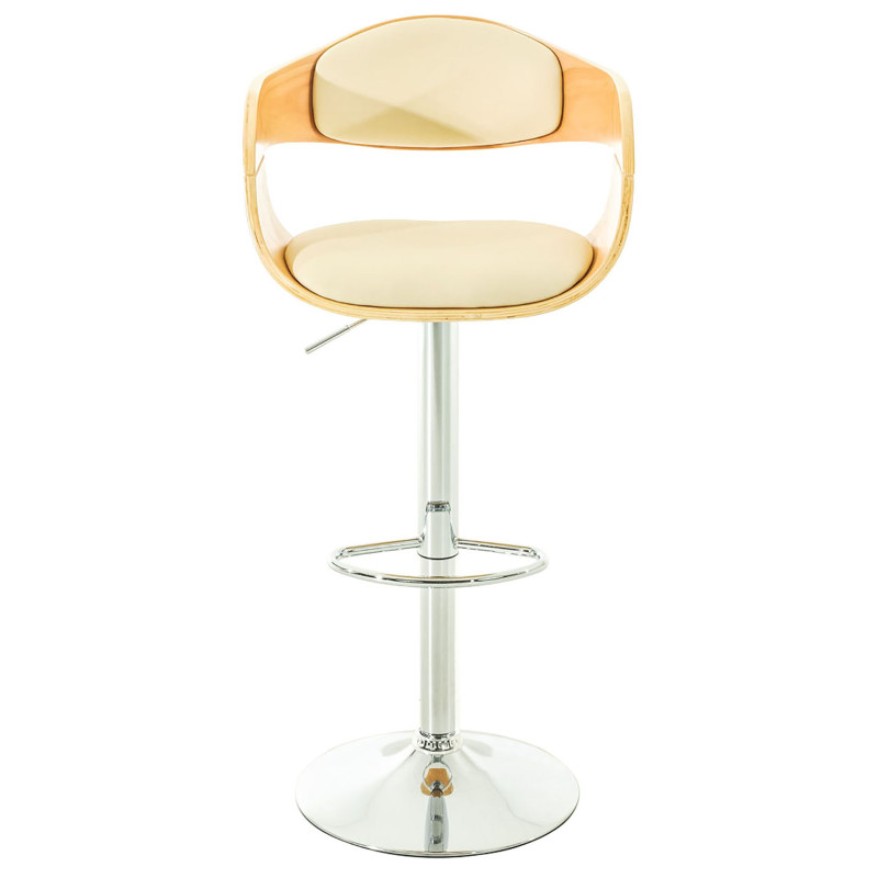 Lot de 2 tabourets de bar Kingston C en simili cuir nature/crème