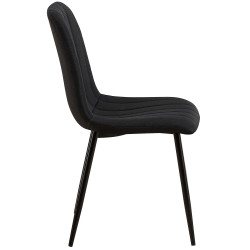 Lot de 4 chaises Dijon tissu noir