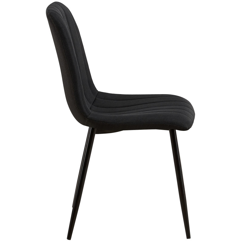 Lot de 4 chaises Dijon tissu noir