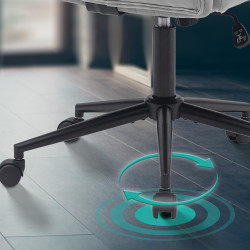 Fauteuil de bureau en velours Kingman gris clair