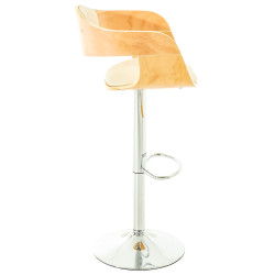 Lot de 2 tabourets de bar Kingston C en simili cuir nature/crème