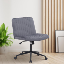 Fauteuil de bureau Kingman, velours, gris foncé
