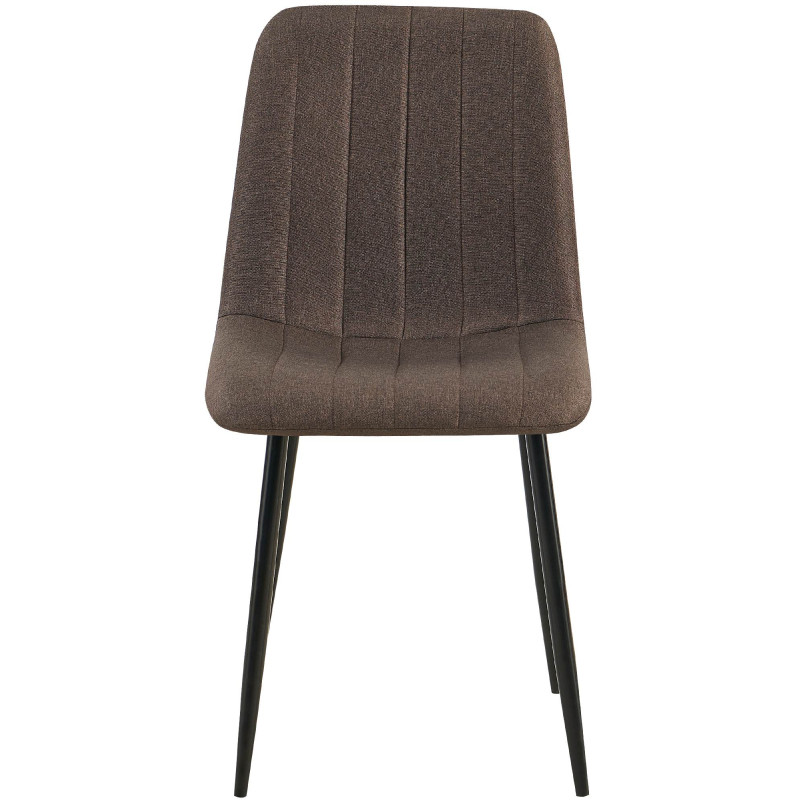 Lot de 4 chaises Dijon tissu brun