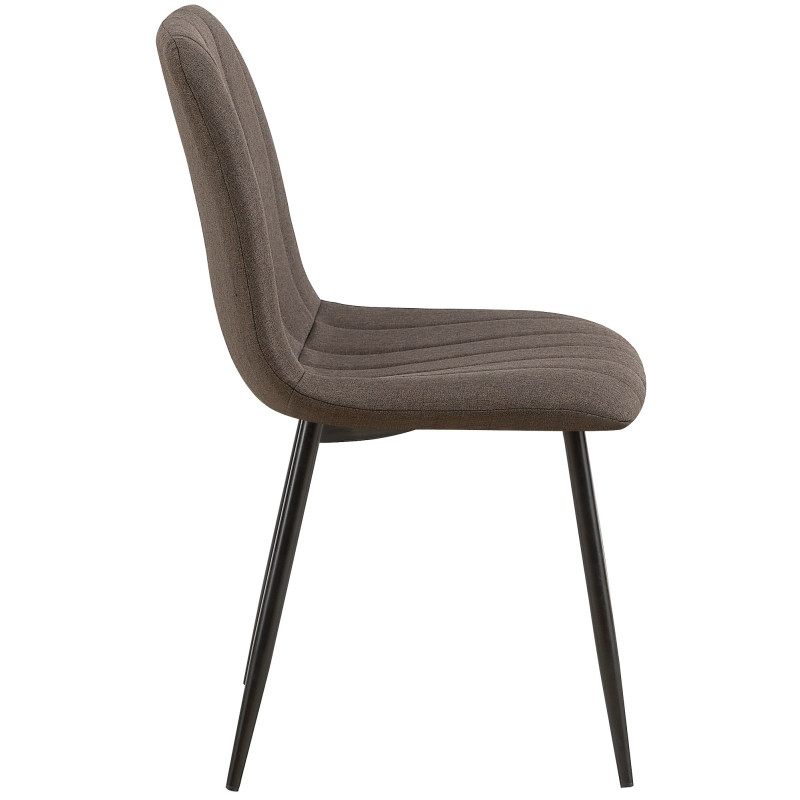 Lot de 4 chaises Dijon tissu brun