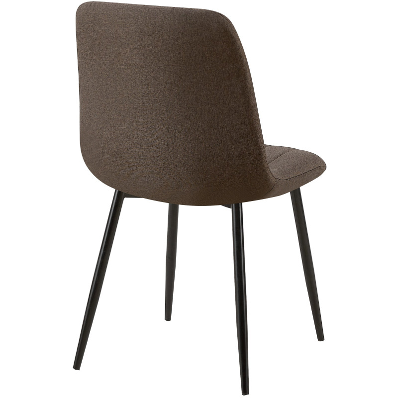 Lot de 4 chaises Dijon tissu brun