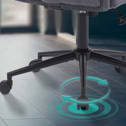 Fauteuil de bureau en velours Kingman gris foncé