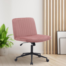 Fauteuil de bureau Kingman en velours rose